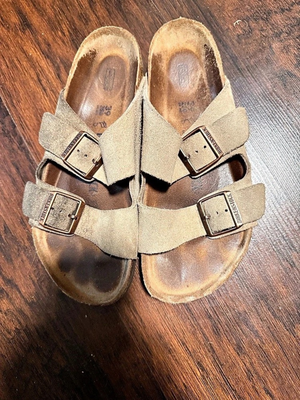 Birkenstock Arizona Soft Footbed Suede Sandal Brown & Tan EU 38